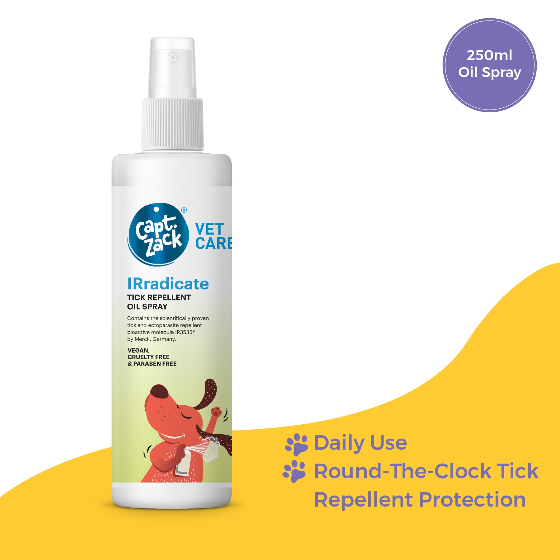 Captain Zack Irradicate Tick Repellent Oil Spray-250 ml