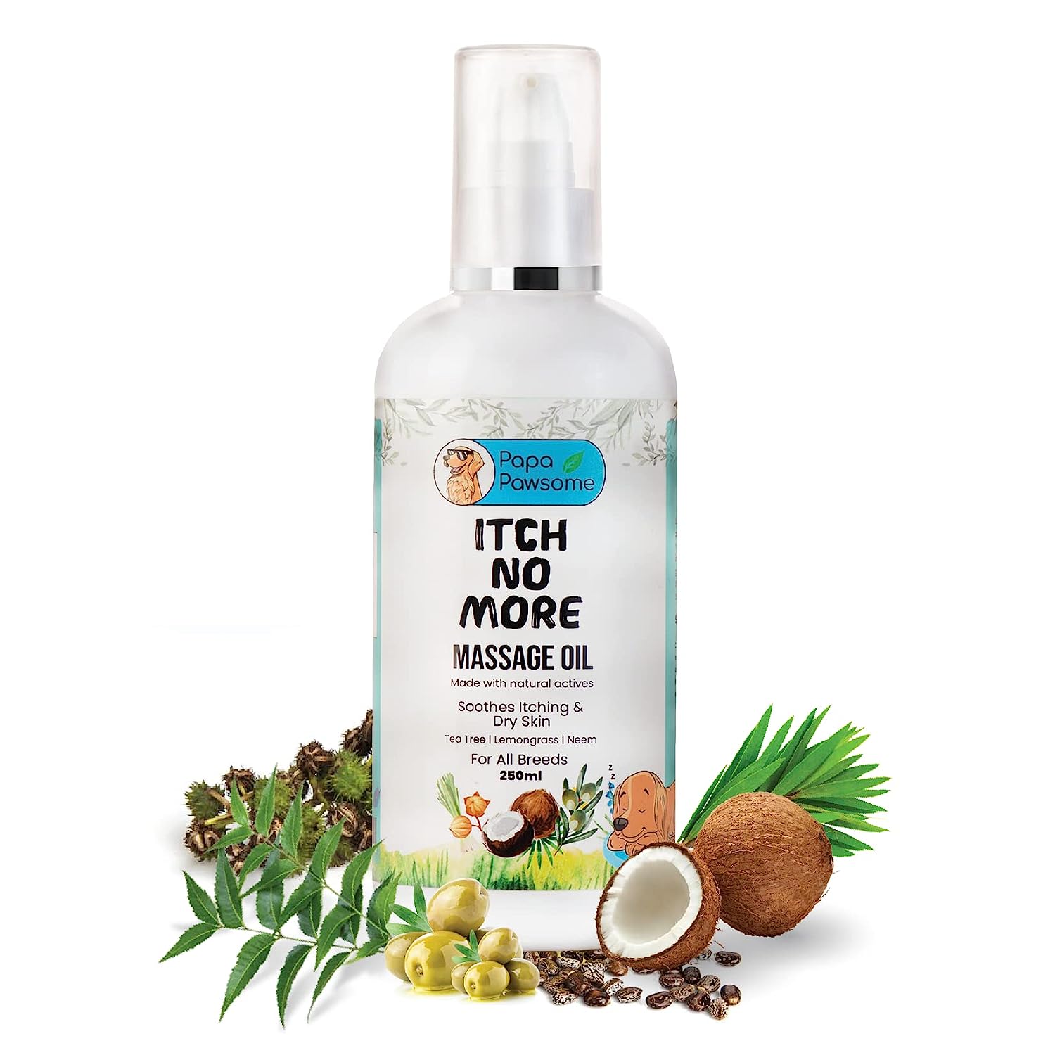 Papa Pawsome Itch No More Massage Oil For Dog -250 ml