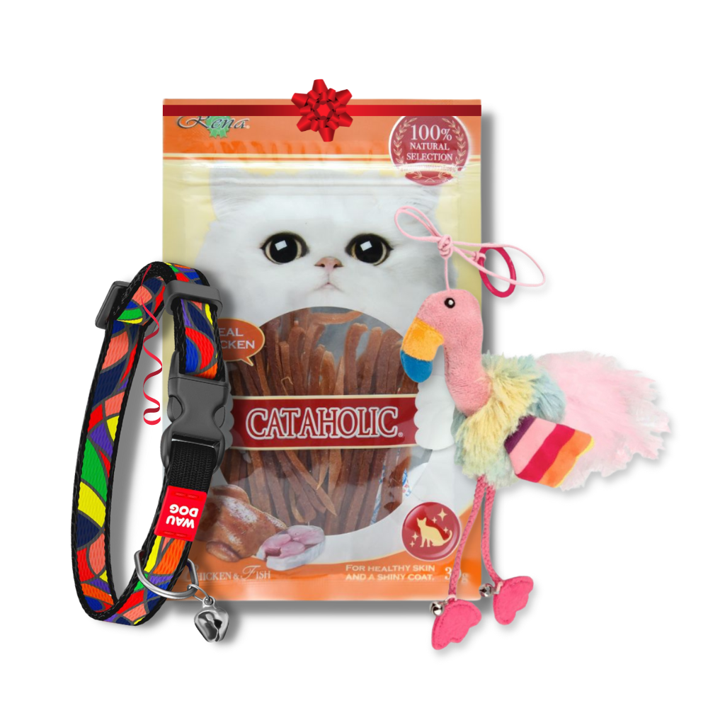 Zigly Purrfectly In love Hamper (Treat, Toy & Collar) For Meows